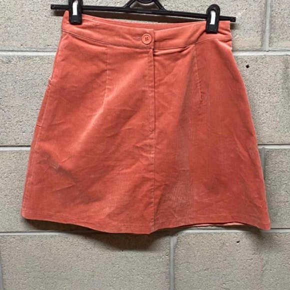 PRINCESS HIGHWAY Autumn Pink Cord Corduroy High Waisted A-line Mini Skirt - Picture 9 of 10